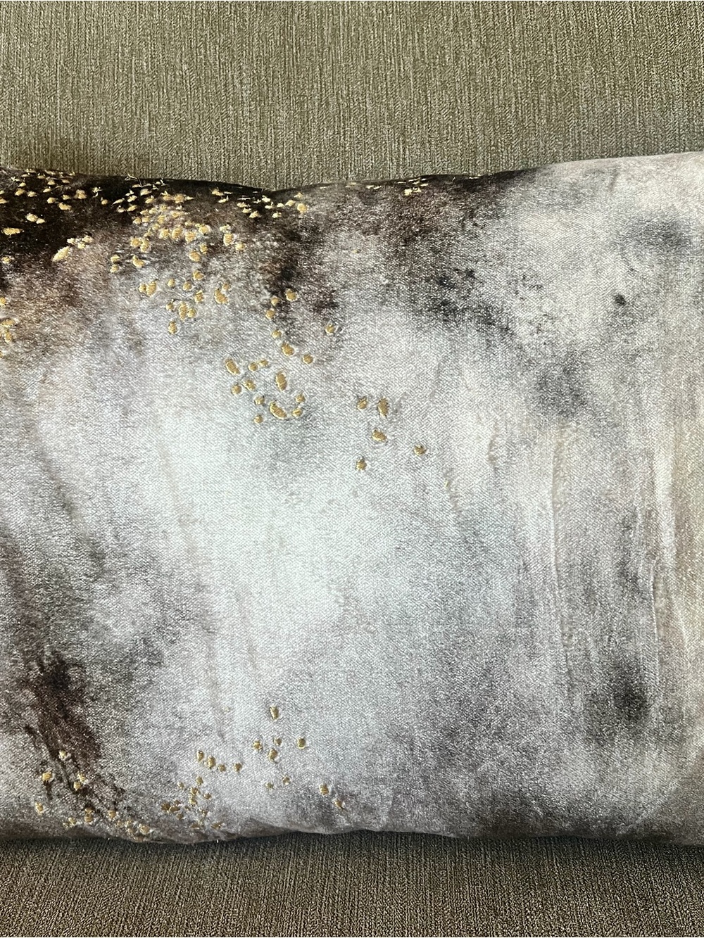 Michael Aram Painted Sky Silver and Gold Metallic Accent Pillow